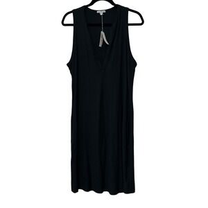 James Perse Green V Neck Sleeveless Midi Dress Size Large / 4